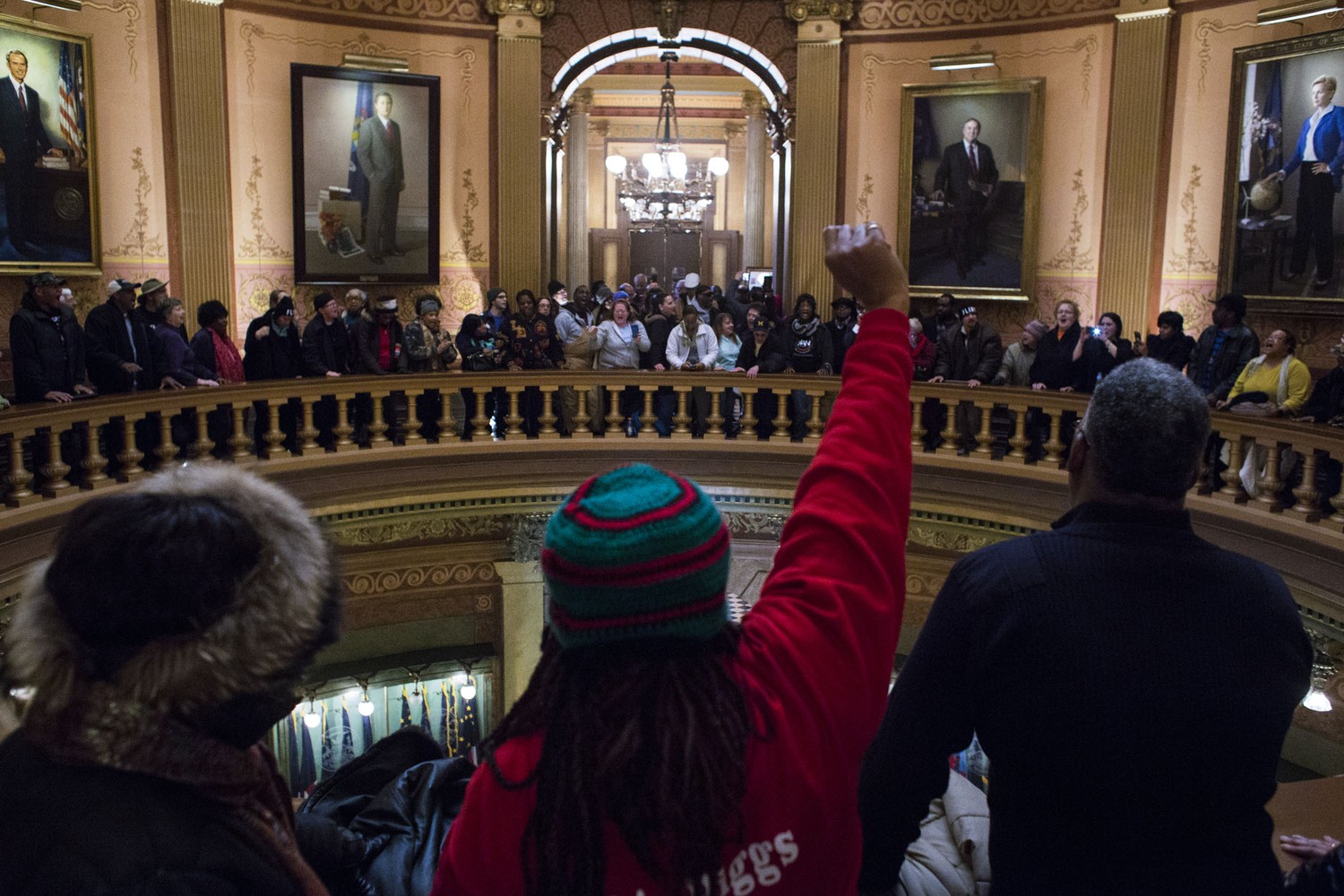 People protesting due to Flint water crisis