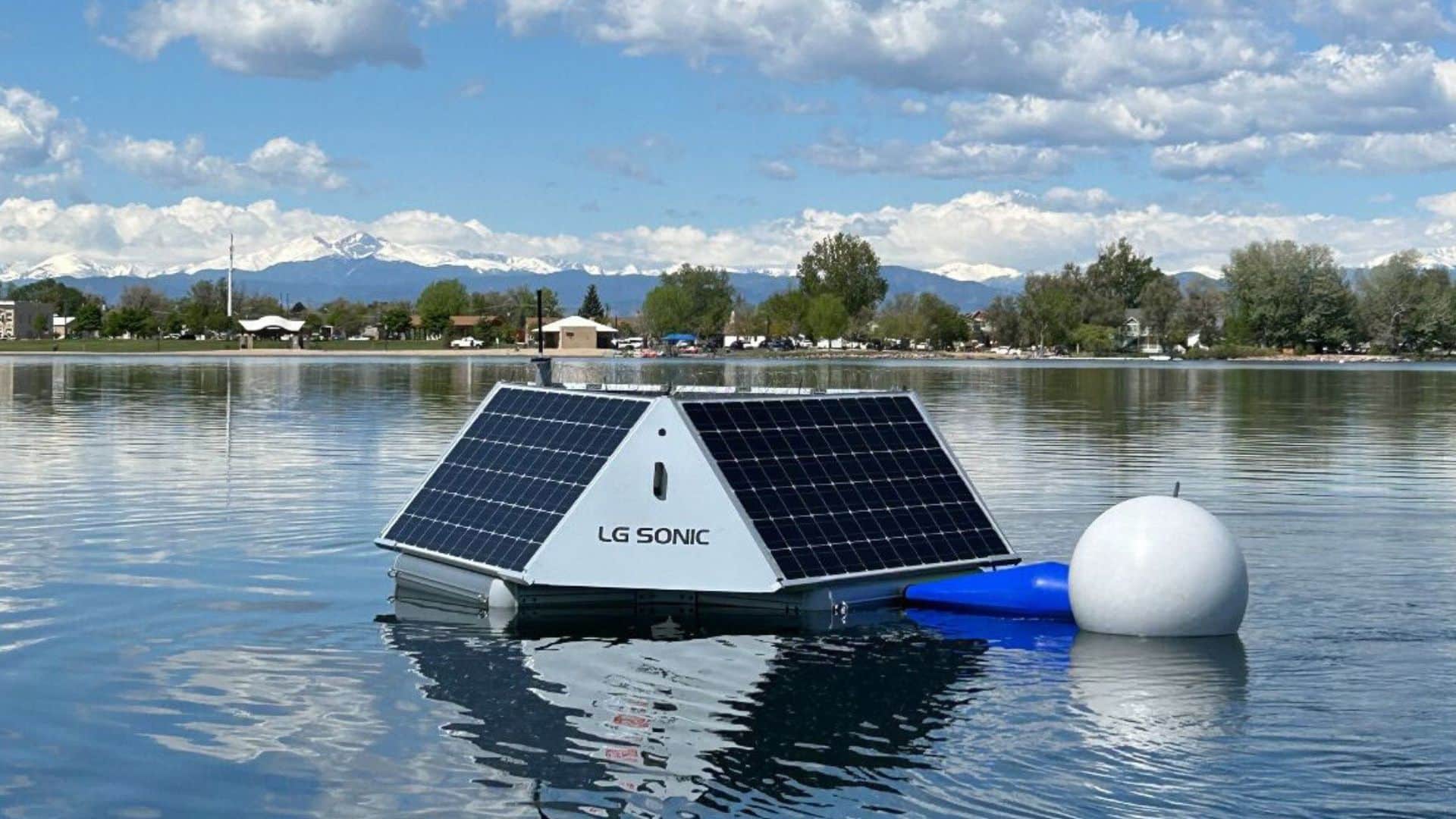 LG Sonic's MPC Buoy floating in a lake